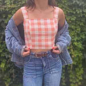 Pink Gingham/Plaid Tank Top